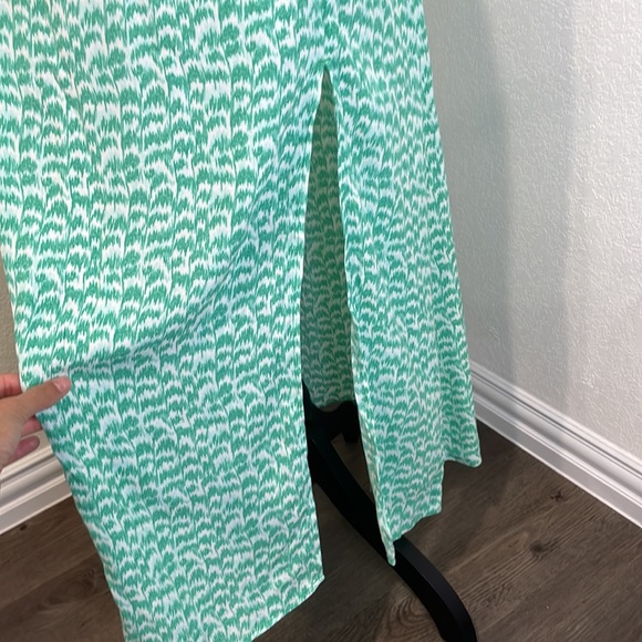 H&M viscose skirt open slit green mint and white - Picture 5 of 8